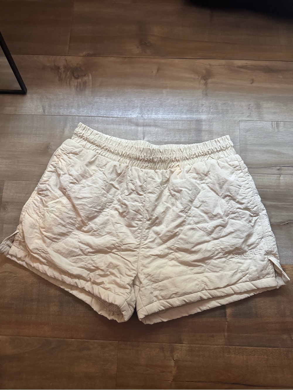 H&M Cream Athletic Shorts with Elastic Waist
